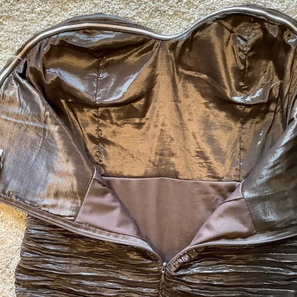 Suzy Shier Glitzy Brown Strapless Dress Size S - Picture 5 of 8